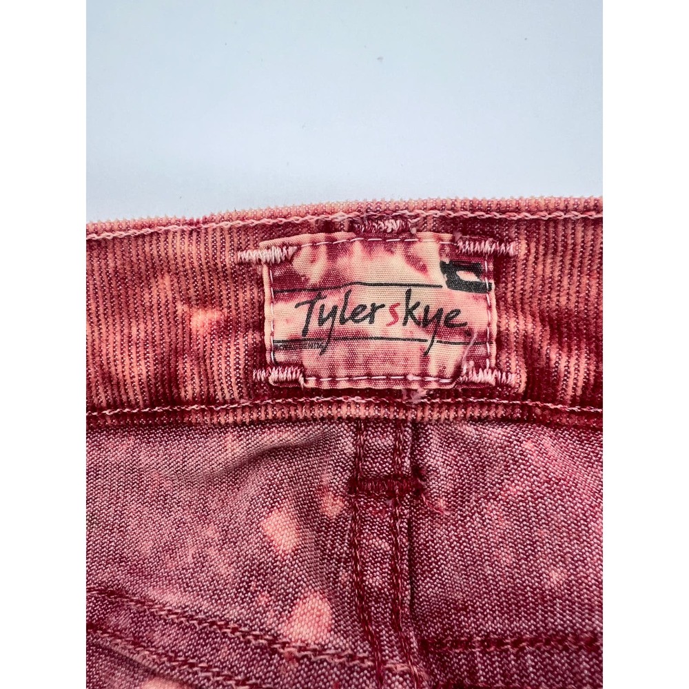 Tyler Skye Red Paint Splatter Corduroy Ankle Pants Size 2 - Picture 9 of 10